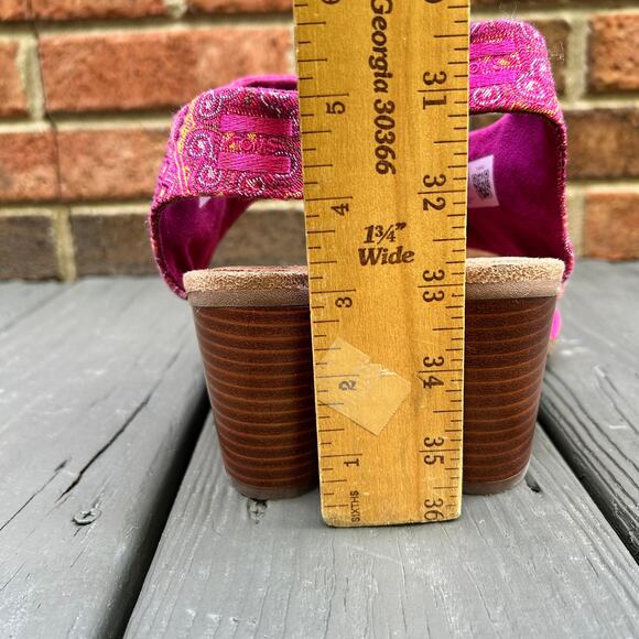 Toms Sandals Womens Majorca Pink Zip Up Cutouts Open Toe Block Heel Dress Sz 7.5 - Picture 4 of 9
